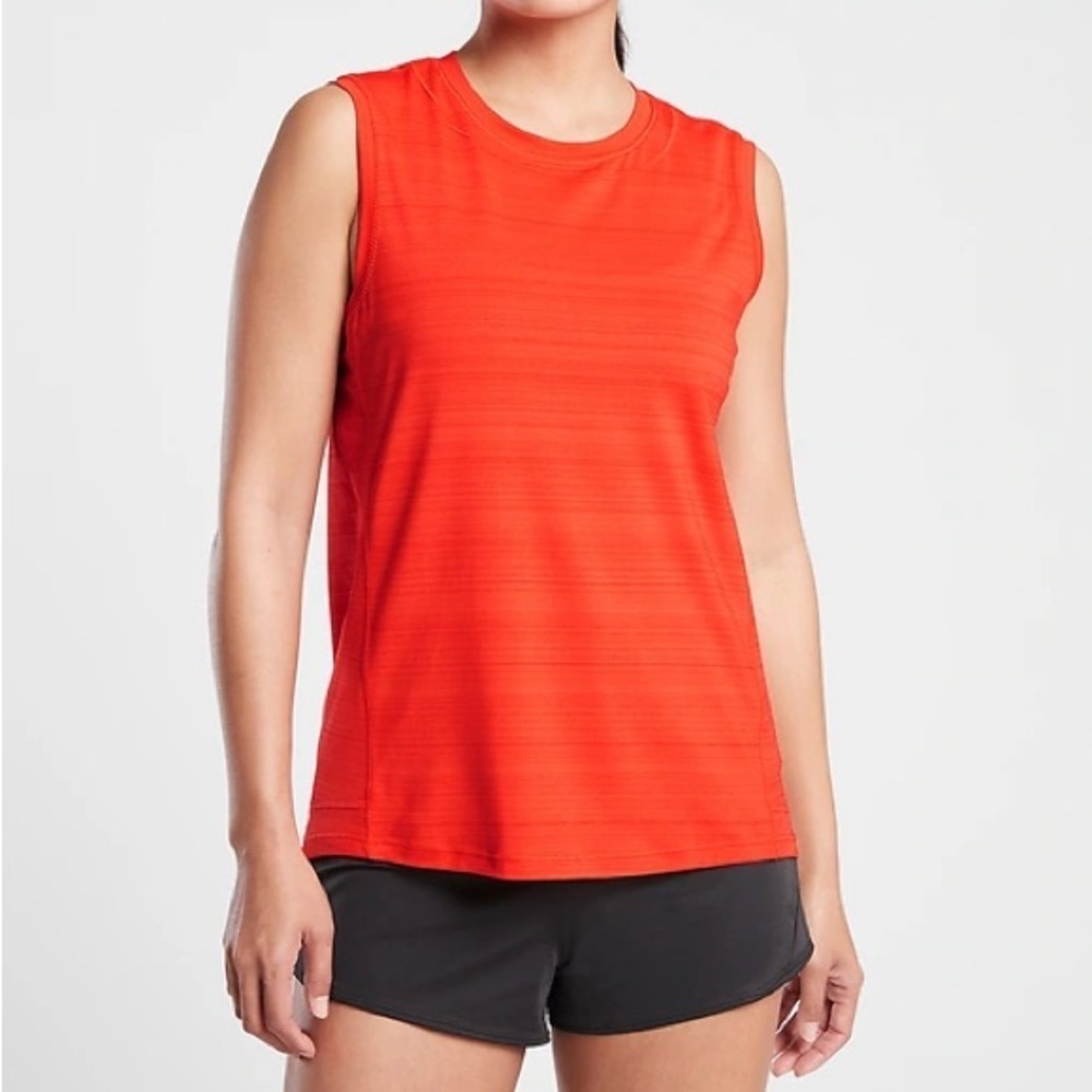 Athleta PACIFICA ILLUME UPF‎ RELAXED TANK sleeveless red workout top